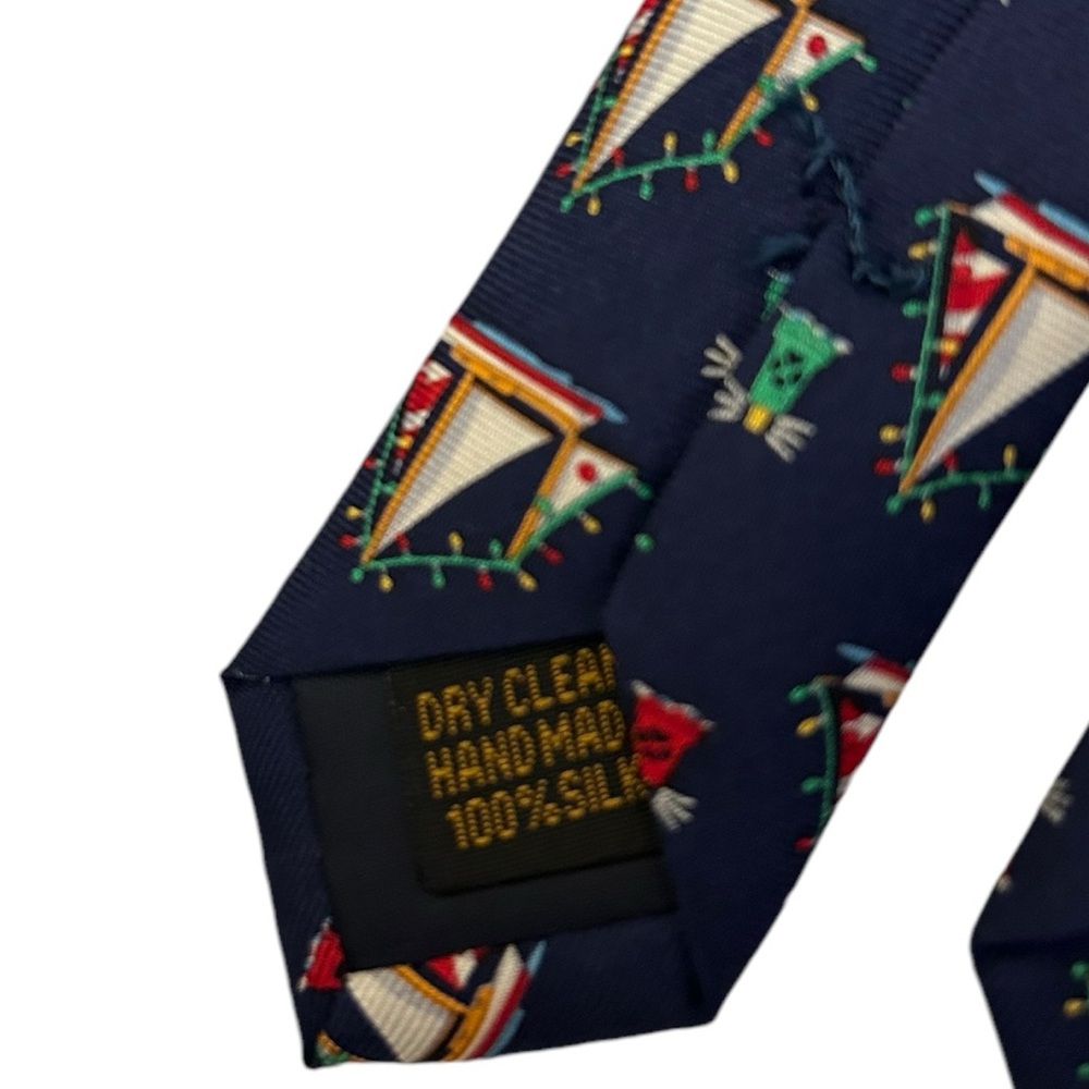 Erich Holch for Alynn 100% Silk‎ Marina Lights Tie Holiday Christmas Sailboats - Picture 5 of 11